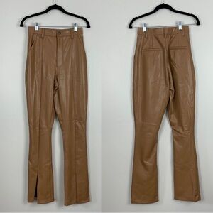 Abercrombie & Fitch Faux Leather Flare Pants 2 XS Tan Curve Love